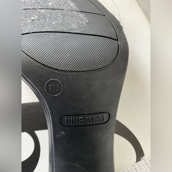 Nine West Black Block Heel Sandals with Ankle Strap - Picture 5 of 6